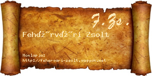Fehérvári Zsolt névjegykártya